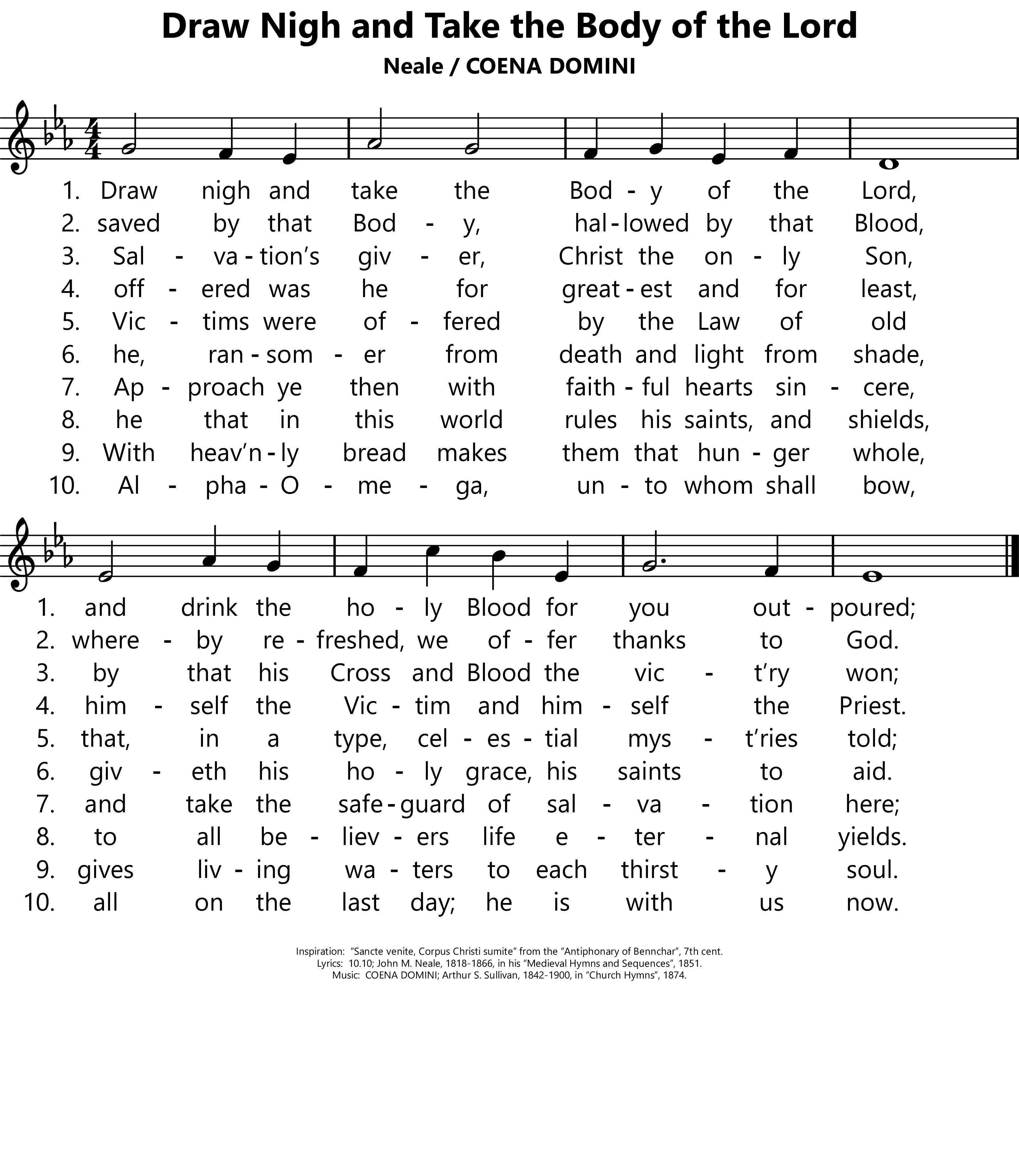 Sancte, venite, Christi corpus sumite: Draw Near and Take the Body of ...